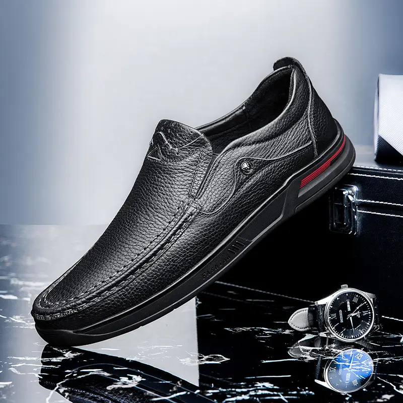 Brand Men Plus Size 46,47 Dropshipping Fashion Men Shoes Genuine Leather Outdoor Men's Casual Shoes Men's Business Leather Shoes