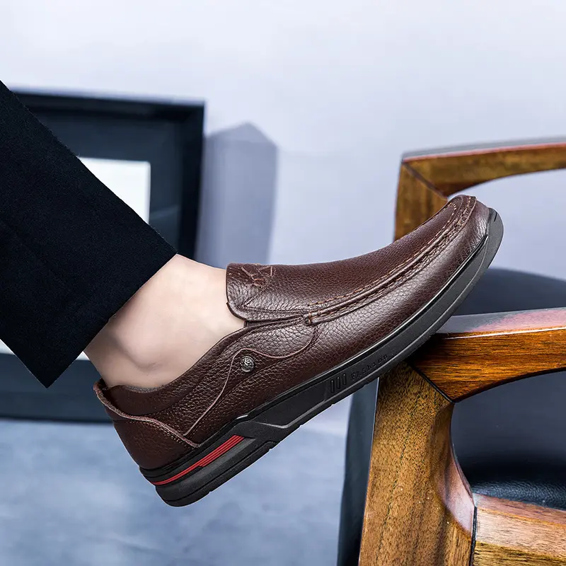 Brand Men Plus Size 46,47 Dropshipping Fashion Men Shoes Genuine Leather Outdoor Men's Casual Shoes Men's Business Leather Shoes