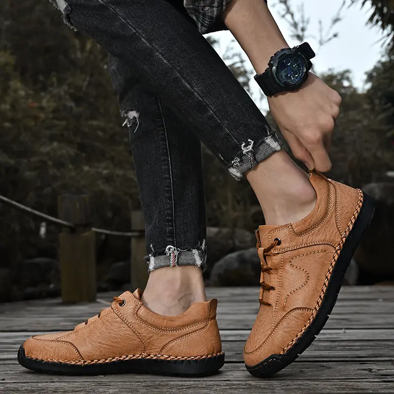 Men's Driving Shoes Men's Handmade Loafers Fashion Men's Shoes Outdoor Breathable Casual Shoes Moccasins Large Size Sneakers