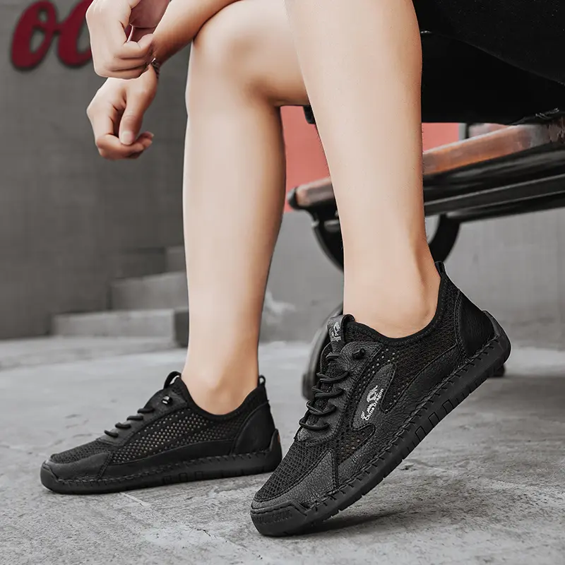 Summer Men Casual Mesh Shoes Breathable Loafer Lightweight Outdoor Walking Shoes Men's Sneakers Flat Driving Shoes Size 38-46