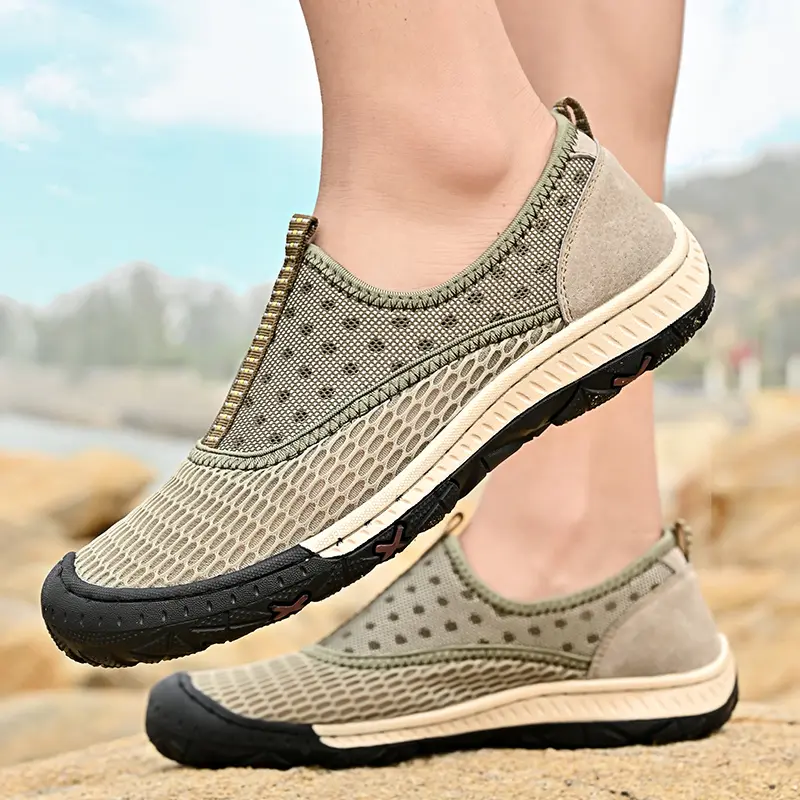 New Men's Casual Shoes Fashion Comfortable Men's Shoes Breathable Mesh Men Sneakers Non-Slip Outdoor Flat Shoes Big Size 38-46