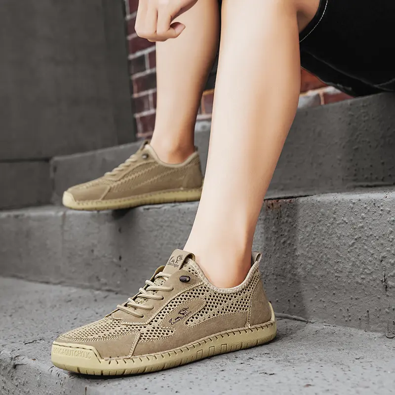 Summer Men Casual Mesh Shoes Breathable Loafer Lightweight Outdoor Walking Shoes Men's Sneakers Flat Driving Shoes Size 38-46