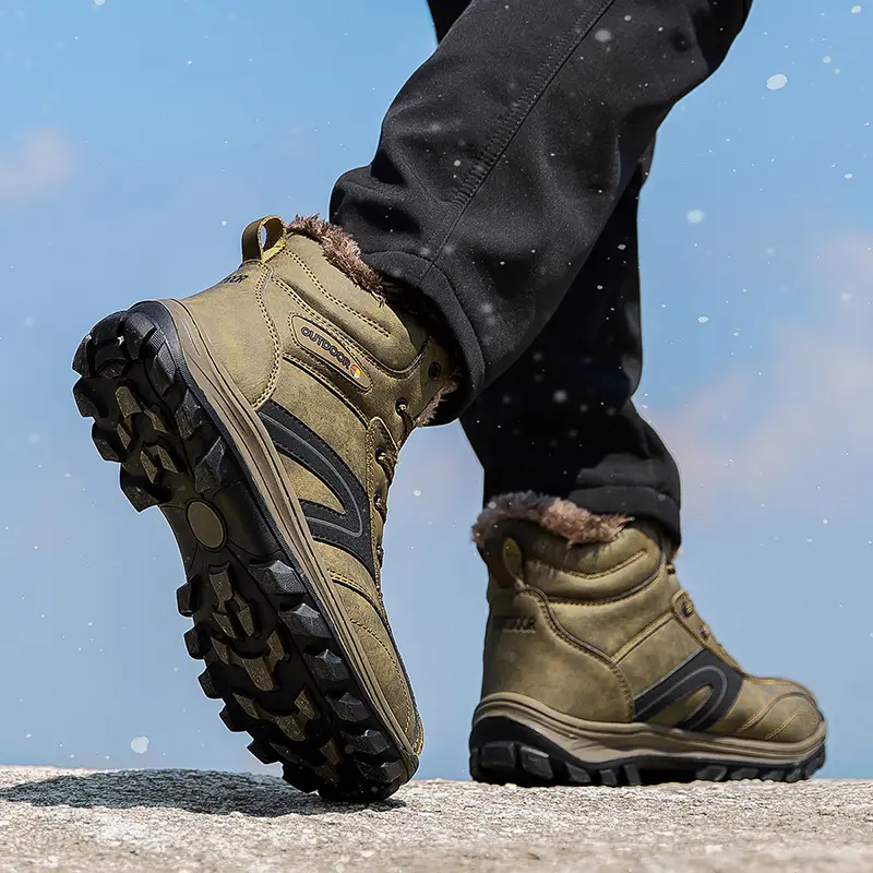 New Men's Winter Boots Thick Plush Warm Men Snow Boots Outdoor Waterproof Boots Winter Non-Slip Men Work Shoes Plus Size 40-48