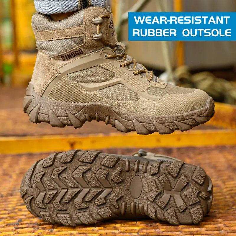 Safety Boots Men Puncture-Proof Work Boots Steel Toe Shoes Mid-Calf Boots Outdoors Combat Boots Protective Shoes Indestructible