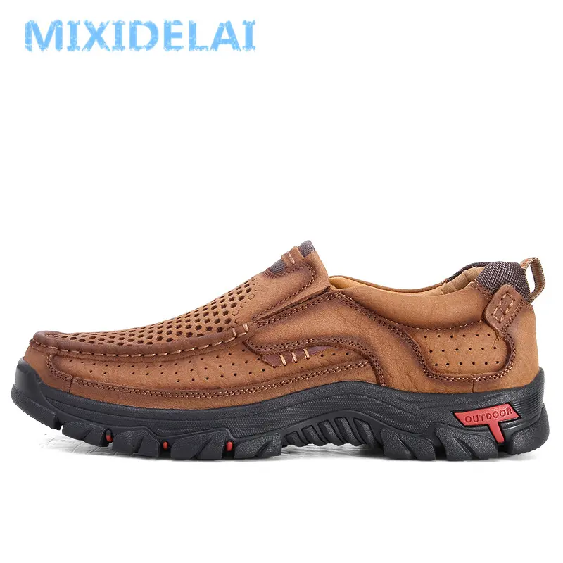 MIXIDELAI Genuine Leather Men Shoes England Trend Male Footwear Set Foot Men's Casual Outdoors Man Flats Work Shoes Large Size48