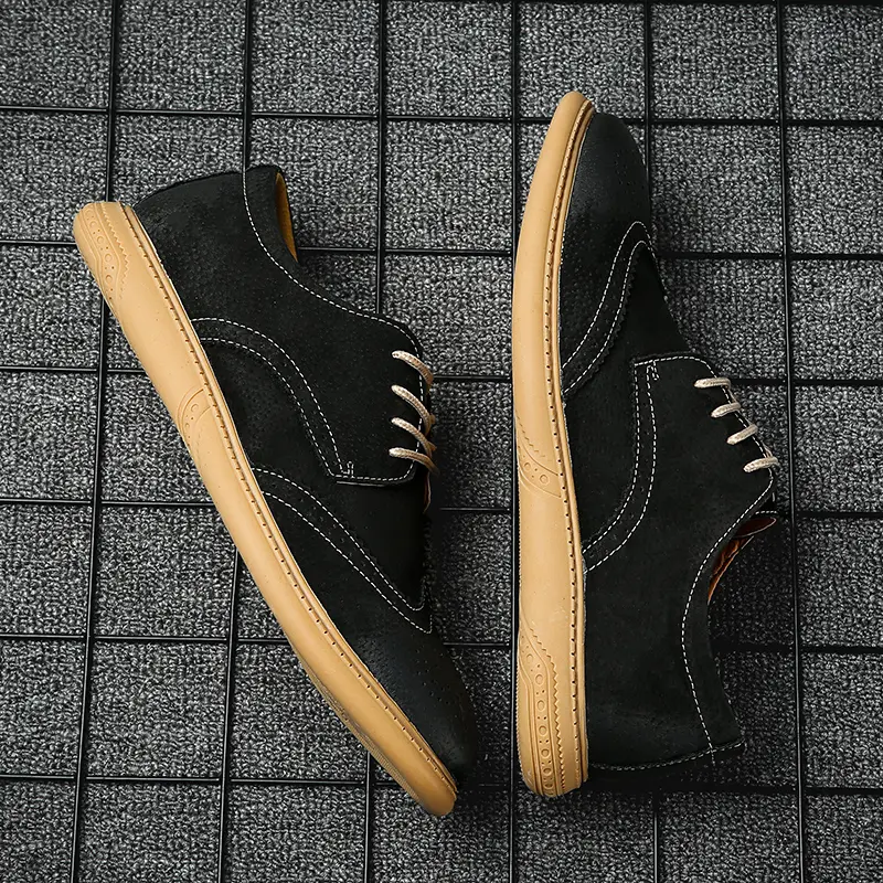 Plus Size Genuine Leather Men Oxfords Shoes Luxury Men's Casual Shoes British Style Brogue Office Shoes Lace-up Men Leisure Shoe