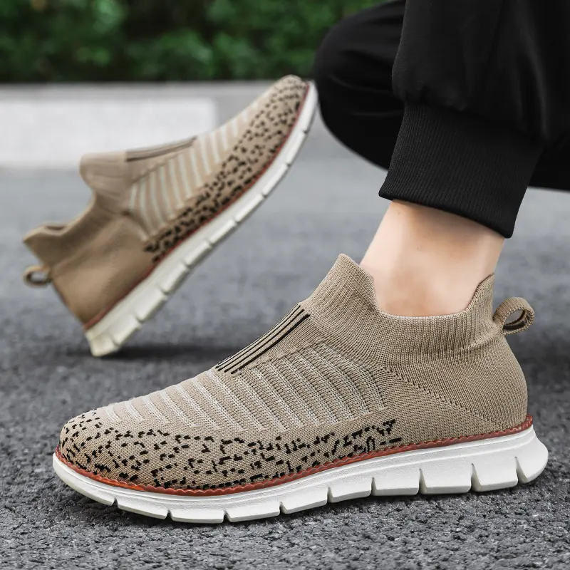 Large Size Men's Shoes Mesh Men Casual Shoes Fashion Breathable Outdoor Wading Shoes Men's Lace-Up Flats Comfortable Sneakers
