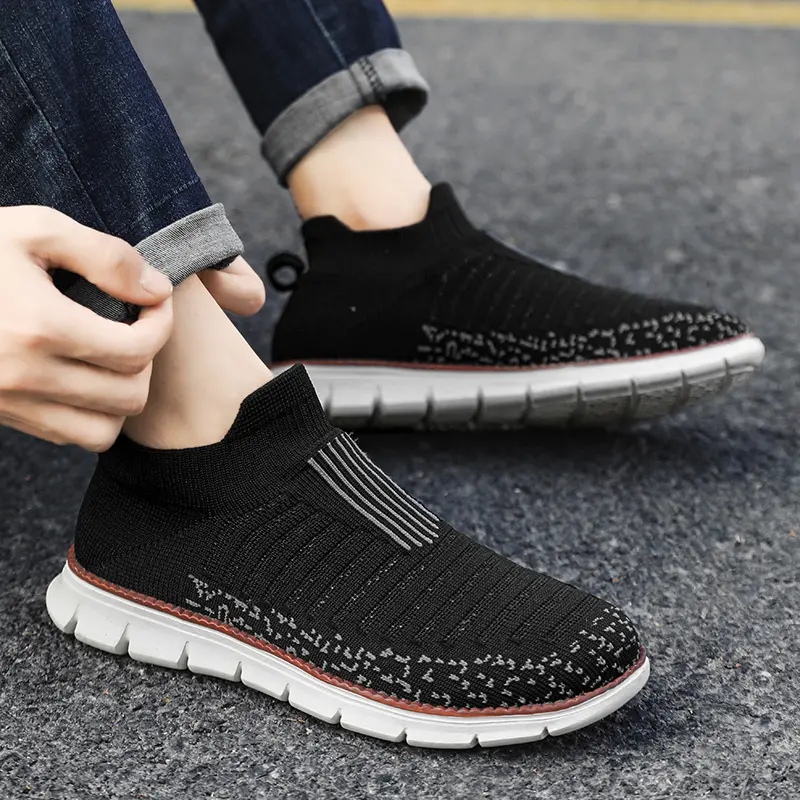 Large Size Men's Shoes Mesh Men Casual Shoes Fashion Breathable Outdoor Wading Shoes Men's Lace-Up Flats Comfortable Sneakers