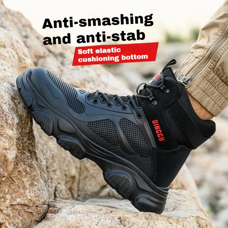 2024 New Safety Shoes Men Boots High Top Work Sneakers Steel Toe Cap Anti-smash Puncture-Proof work Boots Indestructible Shoes