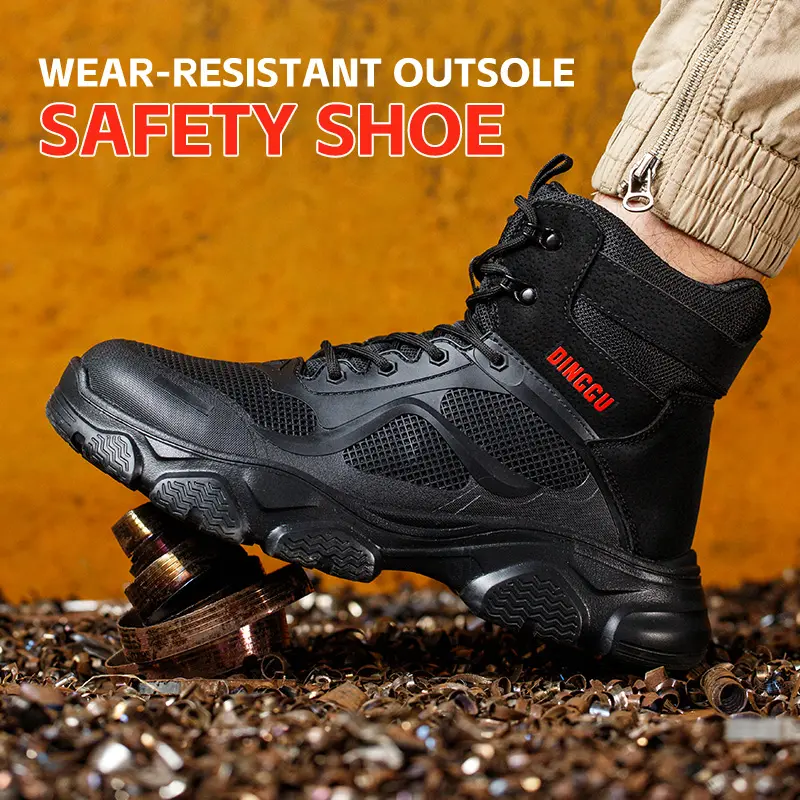 2024 New Safety Shoes Men Boots High Top Work Sneakers Steel Toe Cap Anti-smash Puncture-Proof work Boots Indestructible Shoes