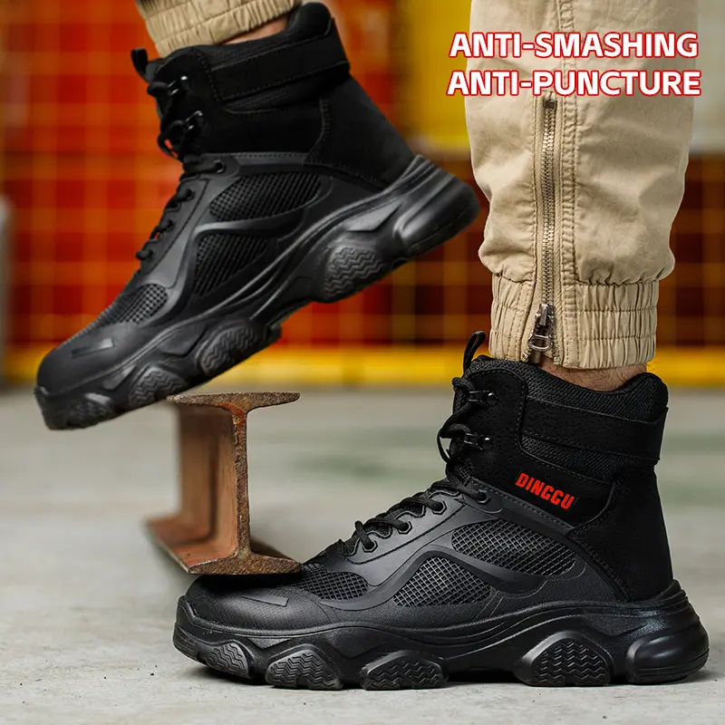 2024 New Safety Shoes Men Boots High Top Work Sneakers Steel Toe Cap Anti-smash Puncture-Proof work Boots Indestructible Shoes