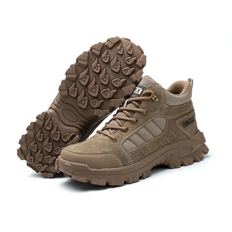 Spring New Leather Work Safety Boots For Men Designer Work Sneakers Anti-puncture Security Shoes Work Boots Indestructible Shoes