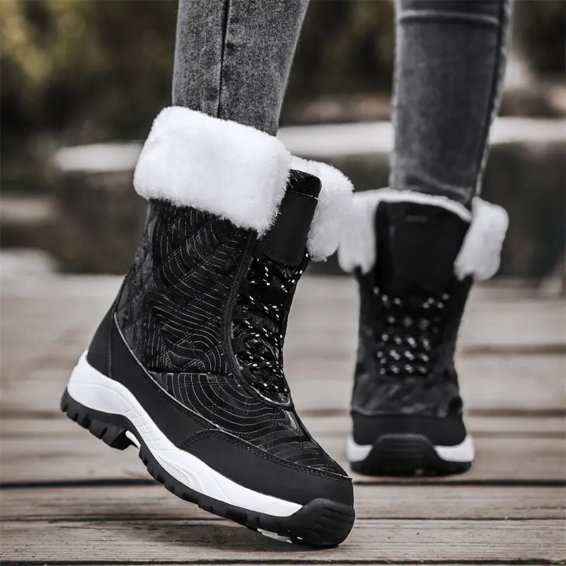 Brand Winter Women's Snow Boots Outdoor Non-slip Sneakers Plush Warm Woman's Waterproof Winter Boots Women Platform Ankle Boots