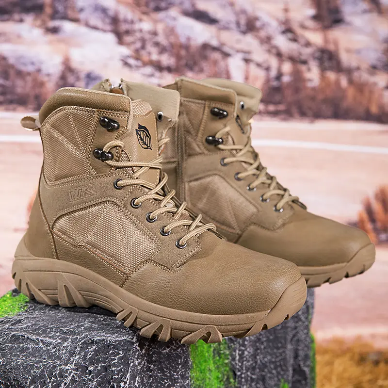 Spring Men's Boots Street Outdoor Men Hiking Boots High Top Breathable Men Desert Tactical Ankle Boots Non-slip Motorcycle Boots