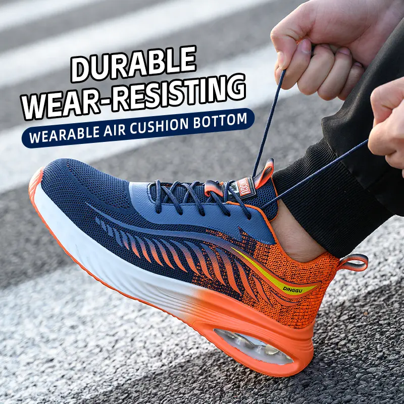 High Quality Men Safety Shoes Steel Toe Cap Men Sport Shoes Indestructible Protective Shoes Puncture-Proof Work Shoes Men Boots