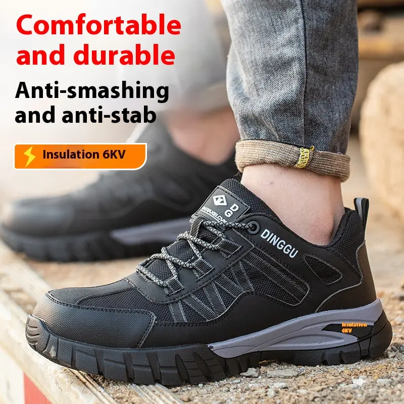 Men Work Shoes Steel Toe Cap Safety Shoes Puncture-Proof Protective Shoes Anti-smash Non-slip Indestructible shoes Lightweight