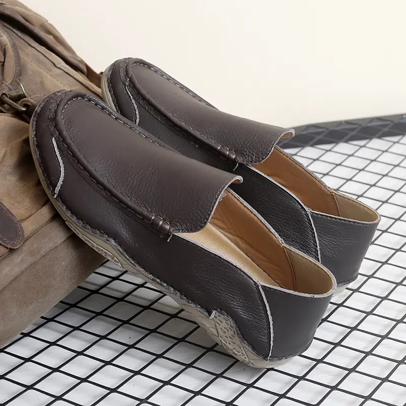 Genuine Leather Men Shoes Casual Luxury Brand Soft Men's Loafers Moccasins Italian Breathable Slip on Male Boat Shoes Plus Size
