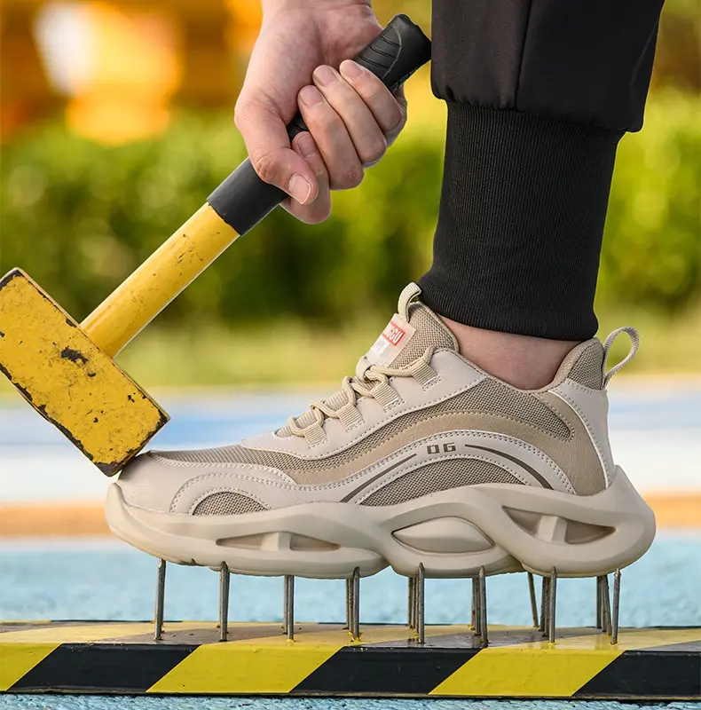 Breathable Men Work Shoes Sneakers Safety Shoes Lightweight Protective Safety Steel Toe Shoes Men Puncture-Proof Boots Footwear