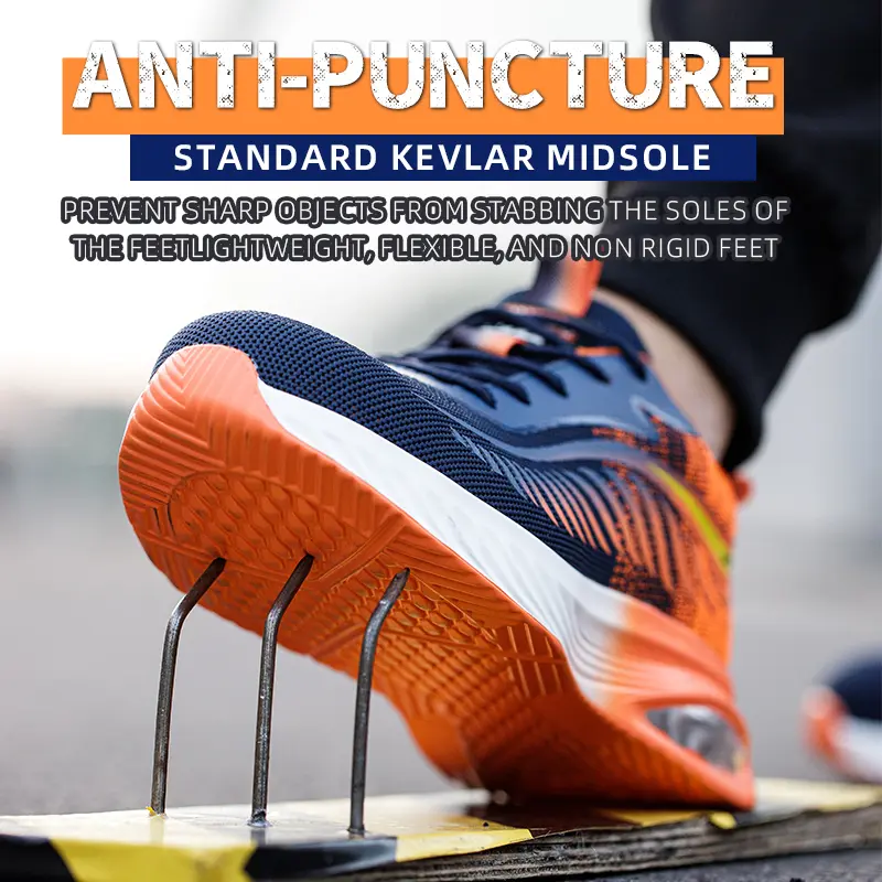 High Quality Men Safety Shoes Steel Toe Cap Men Sport Shoes Indestructible Protective Shoes Puncture-Proof Work Shoes Men Boots
