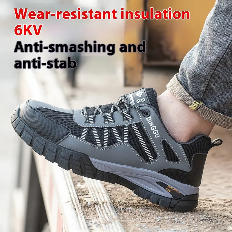 Men Work Shoes Steel Toe Cap Safety Shoes Puncture-Proof Protective Shoes Anti-smash Non-slip Indestructible shoes Lightweight
