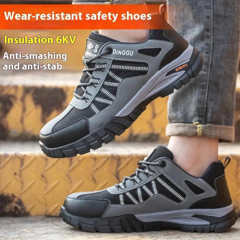 Men Work Shoes Steel Toe Cap Safety Shoes Puncture-Proof Protective Shoes Anti-smash Non-slip Indestructible shoes Lightweight