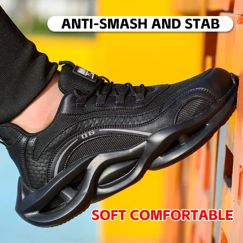 Breathable Men Work Shoes Sneakers Safety Shoes Lightweight Protective Safety Steel Toe Shoes Men Puncture-Proof Boots Footwear
