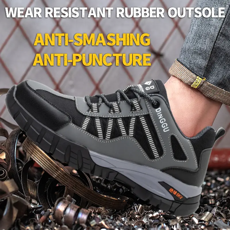 Men Work Shoes Steel Toe Cap Safety Shoes Puncture-Proof Protective Shoes Anti-smash Non-slip Indestructible shoes Lightweight