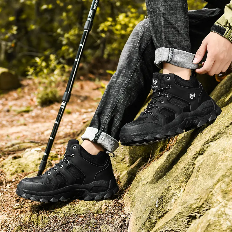 Brand Men's Winter Boots Plush Warm Men's Snow Boots Outdoor Comfortable Men's Ankle Boots Waterproof Hiking Boots Sneakers