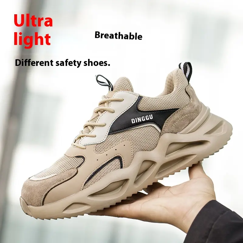 Fashion Safety Shoes Men Boots Steel Toe Shoes Men Puncture-Proof Work Sneakers Male Shoes Work Boots Indestructible Footwear