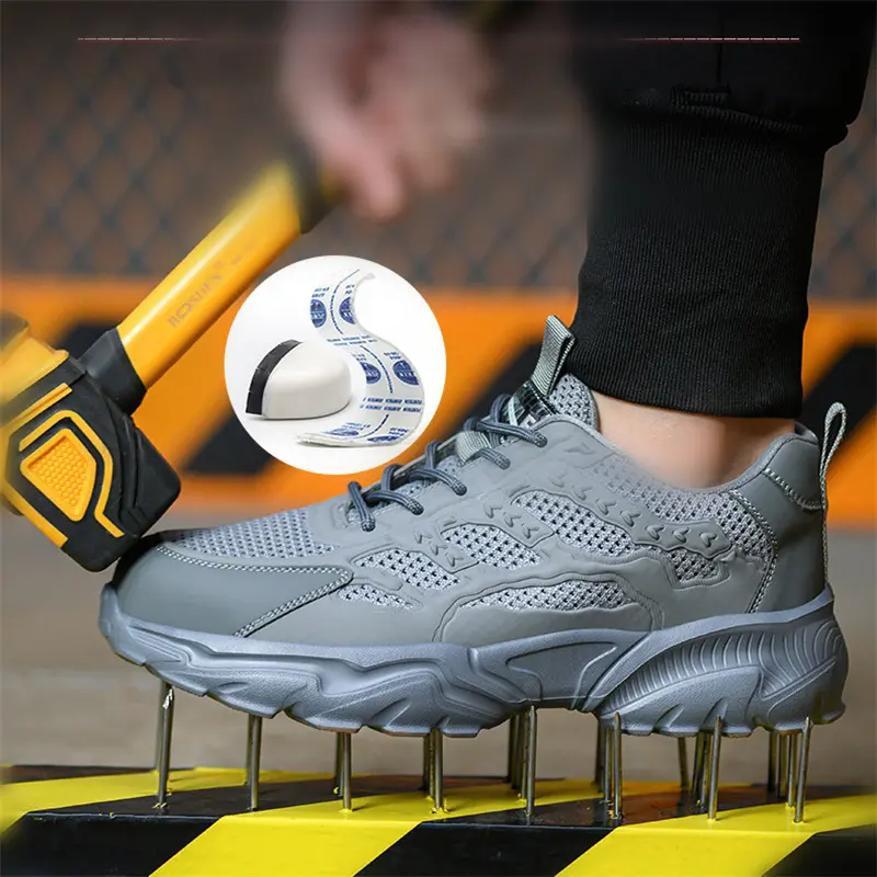 Security Men Shoes Anti smashing anti puncture Safety Shoes Men Work Sneakers Steel Toe shoes Indestructible Industrial Shoes