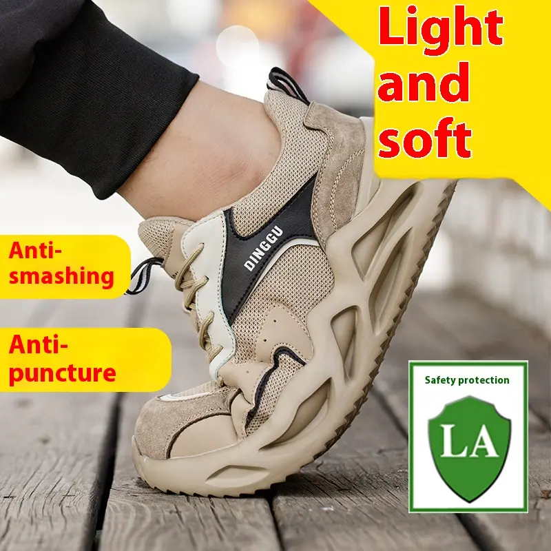 Fashion Safety Shoes Men Boots Steel Toe Shoes Men Puncture-Proof Work Sneakers Male Shoes Work Boots Indestructible Footwear