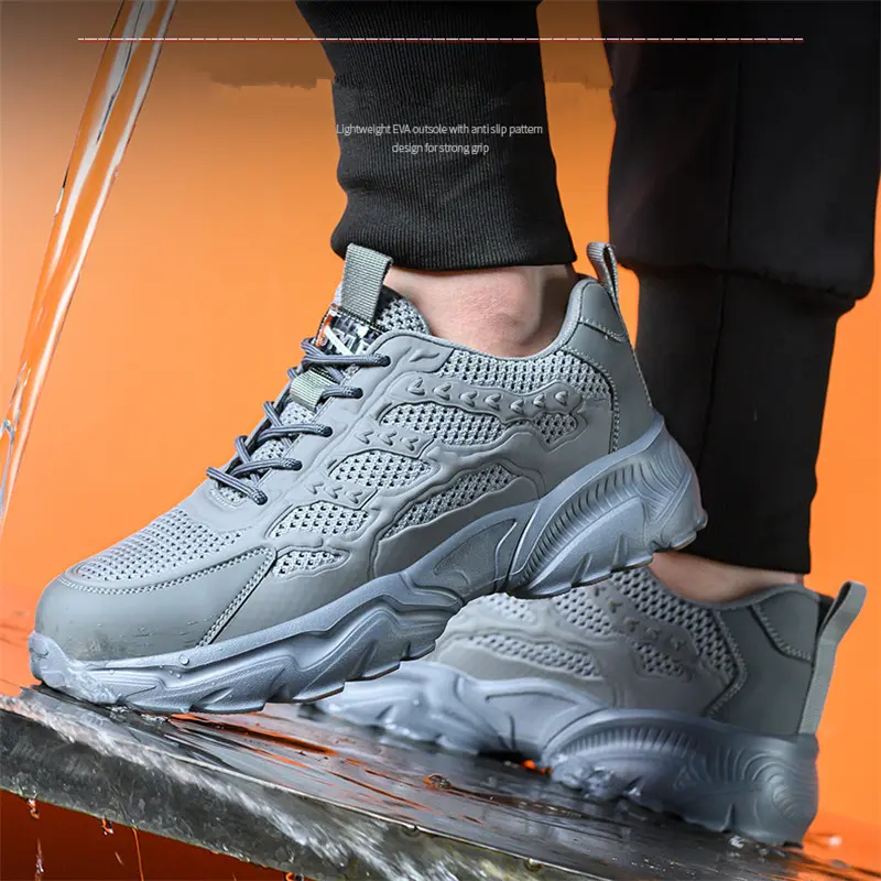 Security Men Shoes Anti smashing anti puncture Safety Shoes Men Work Sneakers Steel Toe shoes Indestructible Industrial Shoes