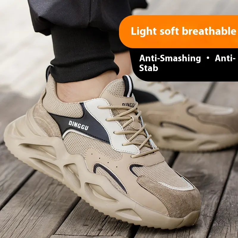 Fashion Safety Shoes Men Boots Steel Toe Shoes Men Puncture-Proof Work Sneakers Male Shoes Work Boots Indestructible Footwear