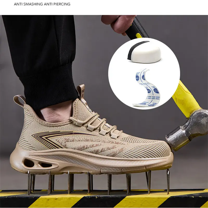 Breathable Safety Shoes for Men Unisex Anti-smash Anti puncture Indestructible shoes Steel Toe Sneakers Work Boots Protection