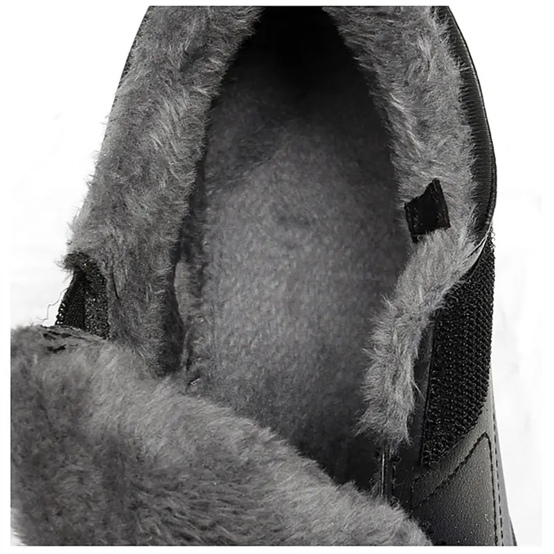 Classic Winter Leather Men's Boots Plush Warm Men's Snow Boots Waterproof Roman Men Work Boots New Large Size Outdoor Warm Boots
