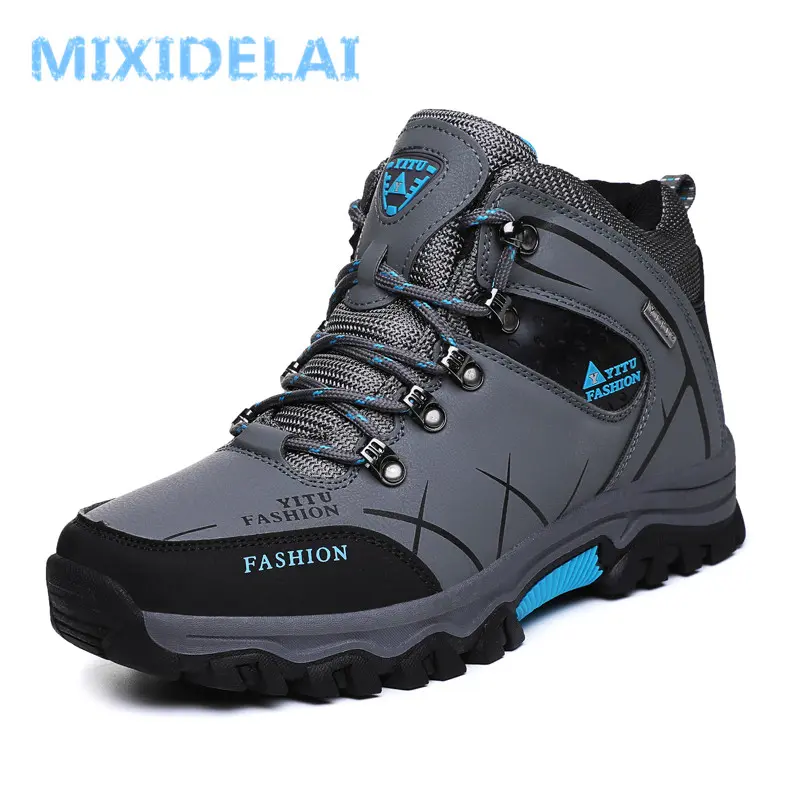 MIXIDELAI Men Boots Winter With Plush Warm Snow Boots Casual Men Winter Boots Work Shoes Men Footwear Fashion Ankle Boots 39-47