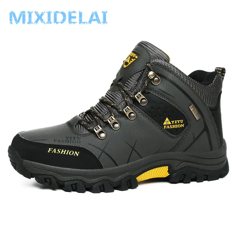MIXIDELAI Men Boots Winter With Plush Warm Snow Boots Casual Men Winter Boots Work Shoes Men Footwear Fashion Ankle Boots 39-47