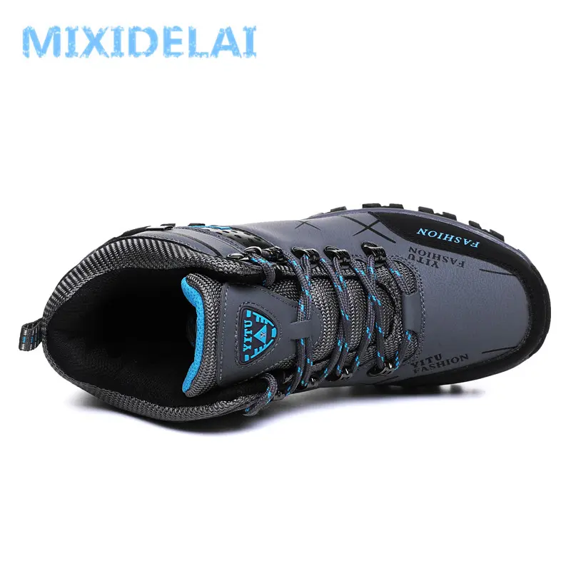 MIXIDELAI Men Boots Winter With Plush Warm Snow Boots Casual Men Winter Boots Work Shoes Men Footwear Fashion Ankle Boots 39-47