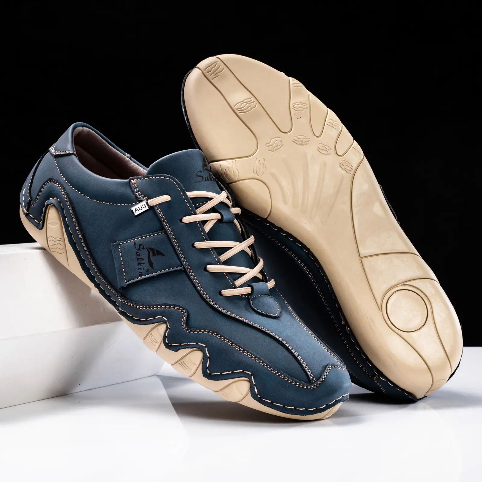 New Men's Flat Casual Shoes Handmade PU Leather Comfortable Loafers Outdoor Men Shoes Breathable Men Moccasins Men's Sneakers