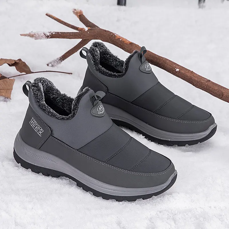 Outdoor Winter Men Boots Warm Fur Ankle Boots Winter Shoes Men Waterproof Snow Boots Couple Casual Sneakers Lightweight Boots