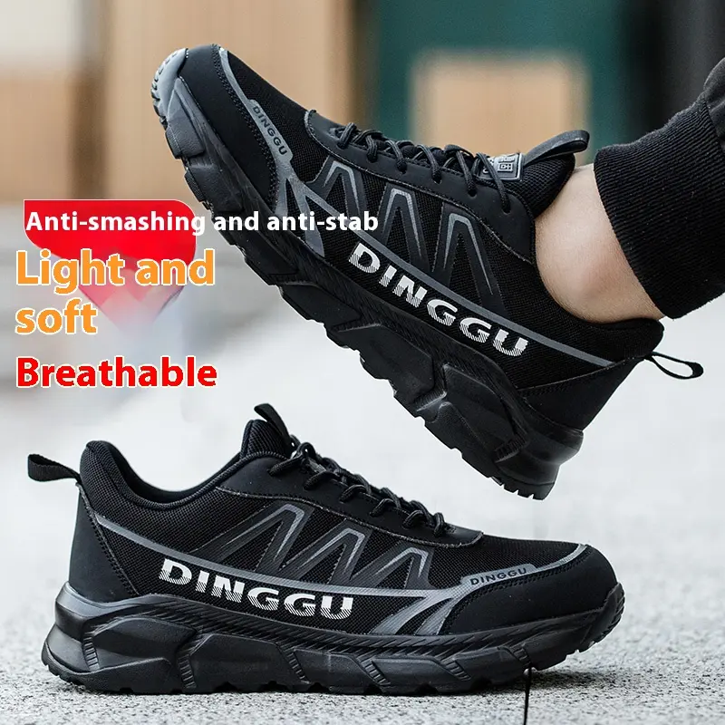 Fashion men's sports shoes New Safety Shoes Men Steel toe shoes Security Sneakers Puncture-Proof Work Boots Lightweight comfort