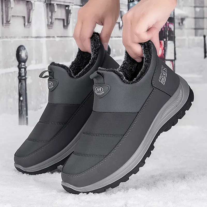 Outdoor Winter Men Boots Warm Fur Ankle Boots Winter Shoes Men Waterproof Snow Boots Couple Casual Sneakers Lightweight Boots
