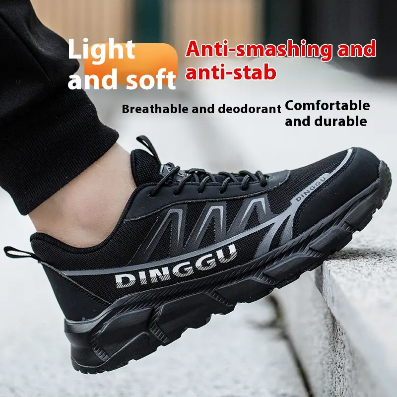 Fashion men's sports shoes New Safety Shoes Men Steel toe shoes Security Sneakers Puncture-Proof Work Boots Lightweight comfort