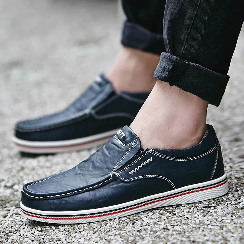 Handmade Men's Shoes Leather Casual Shoes Breathable Office Male Flats Moccasins Driving Loafers Slip on Business Shoe Zapatos