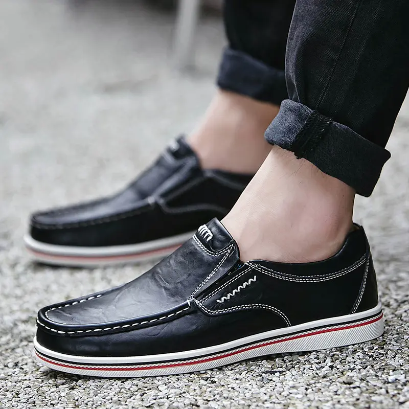 Handmade Men's Shoes Leather Casual Shoes Breathable Office Male Flats Moccasins Driving Loafers Slip on Business Shoe Zapatos
