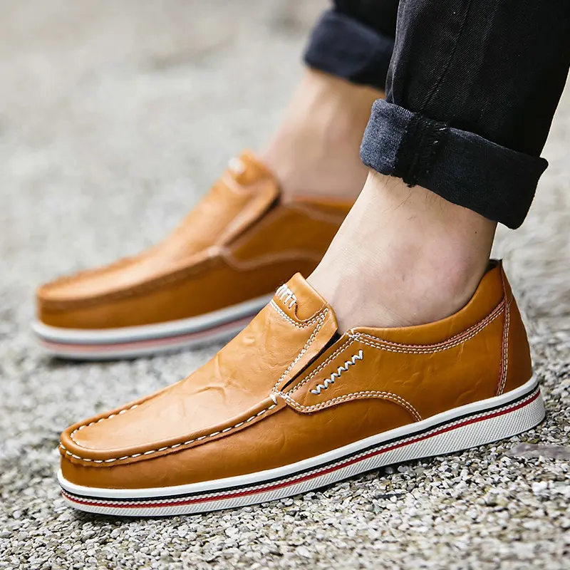 Handmade Men's Shoes Leather Casual Shoes Breathable Office Male Flats Moccasins Driving Loafers Slip on Business Shoe Zapatos