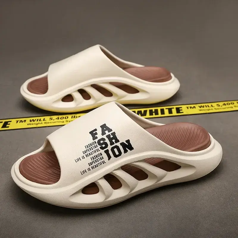 Summer Men's Slippers Hollow Sandals Men EVA Soft Non-slip Casual Shoes Lightweight Comfortable Indoor Flip Flop Ciabatte Uomo