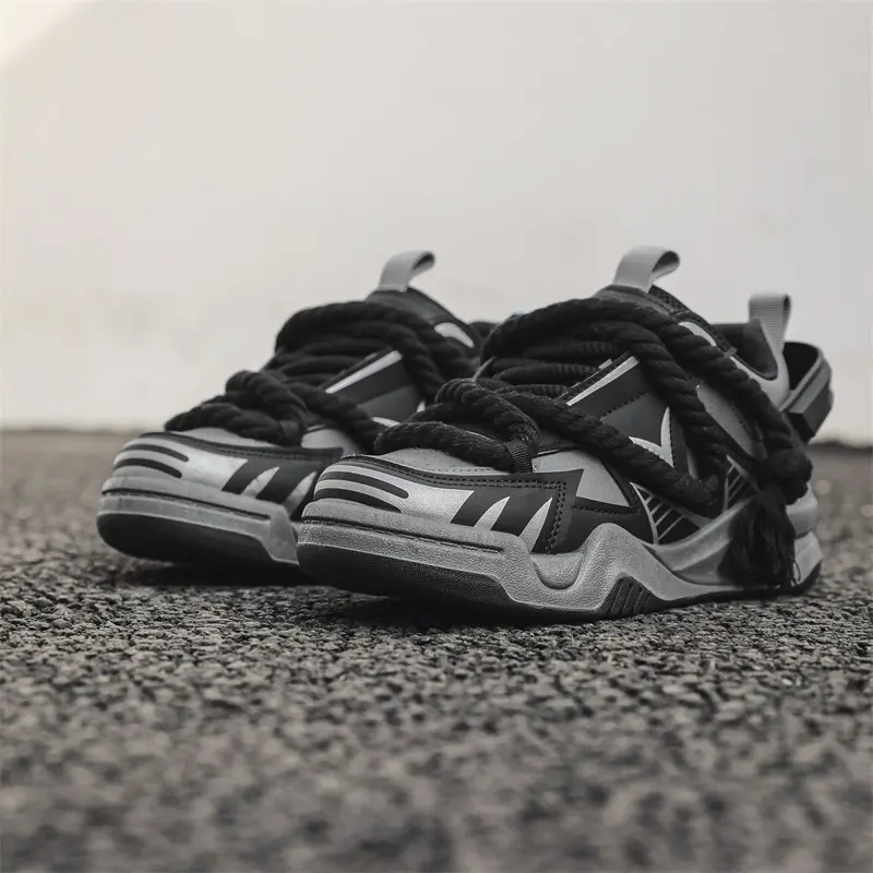Fashion Designer Men's Shoes Breathable Sneakers Orange Platform Running Shoes Non Slip Tennis Shoe Outdoor Lace-up Casual Shoes