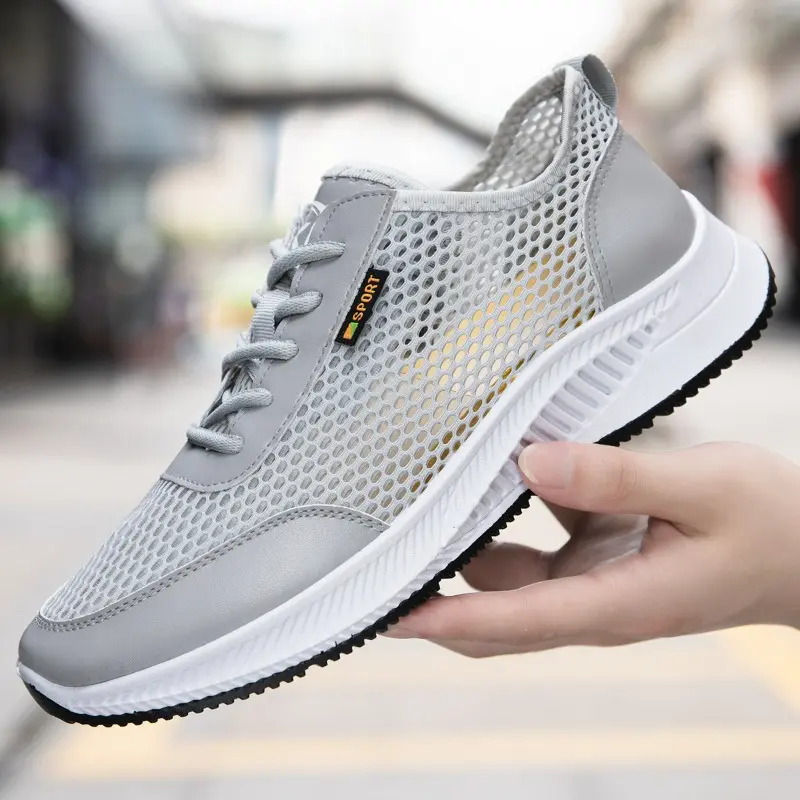 Men Sneakers Breathable Casual Shoes Fashion Outdoor Running Shoe Mesh Flying Weaving Men Shoes Non-Slip Lightweight Tennis Shoe