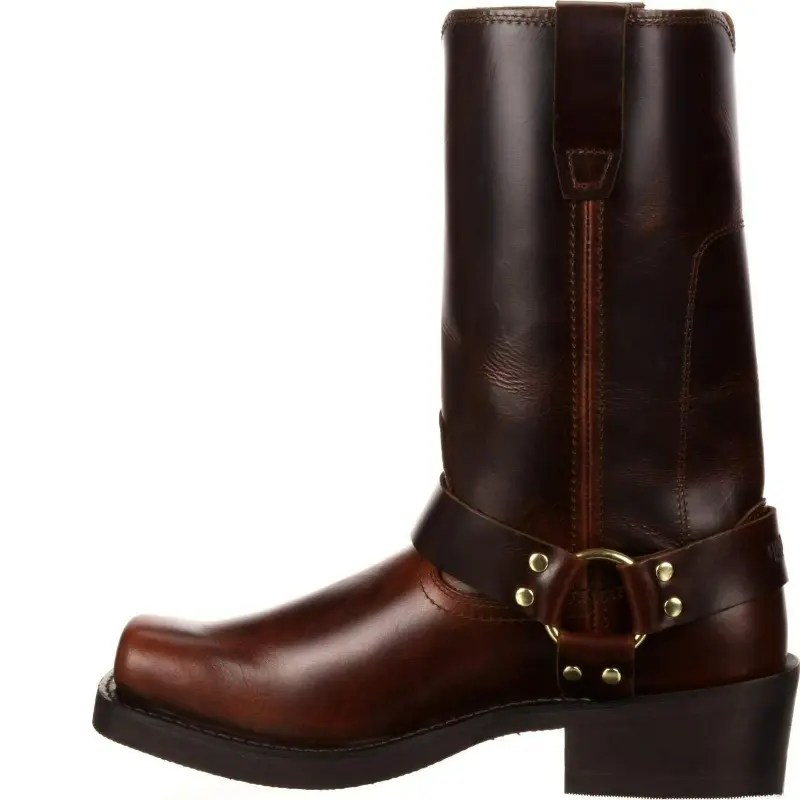 Luxury Retro Men's Cowboy Boots Mid Calf Western Boots New Buckle Strap Knight Boots Pu Leather Slip on Men Boot Plus Size 38-48